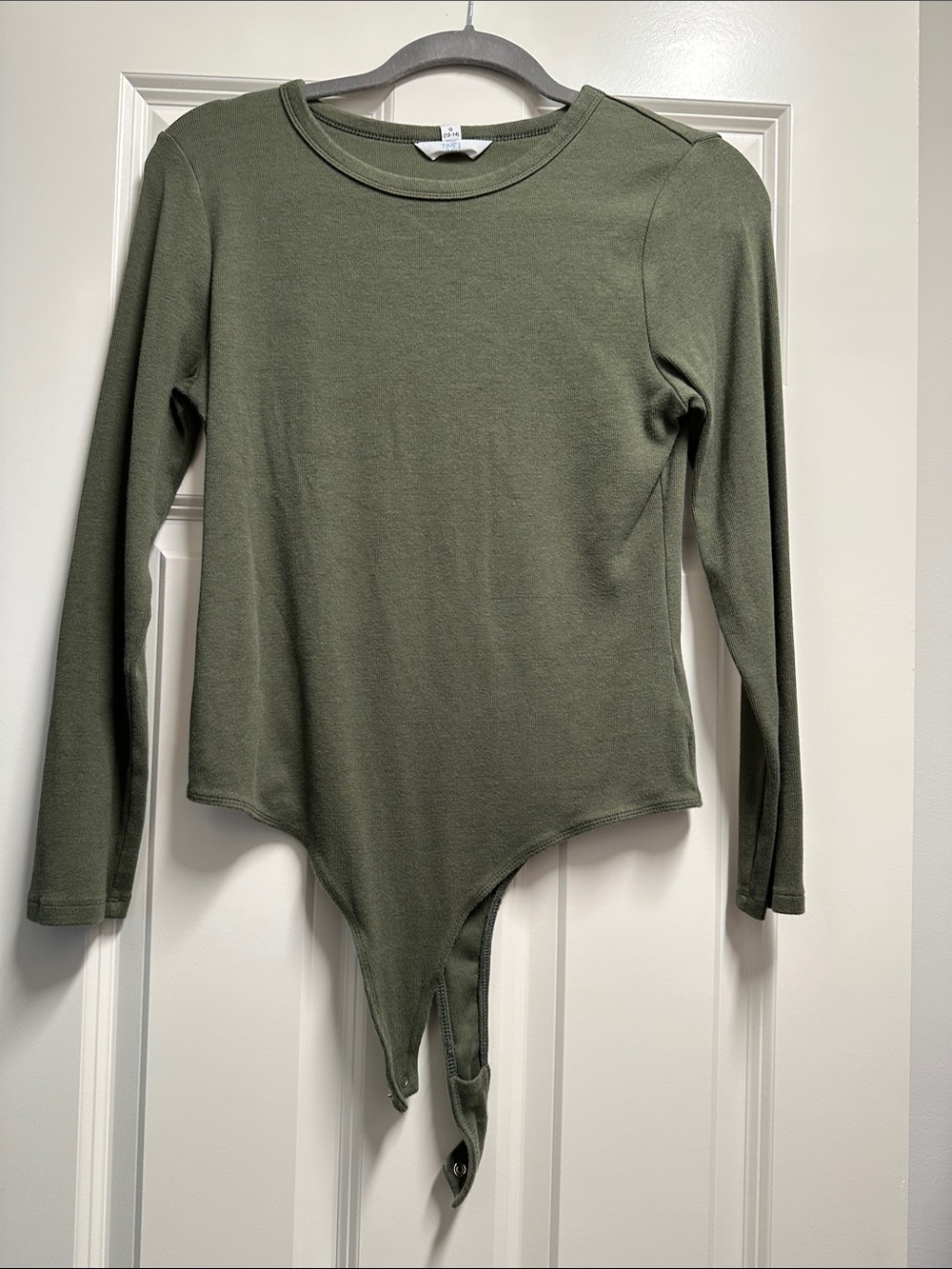 Time and Tru Olive Green Long-Sleeve Bodysuit